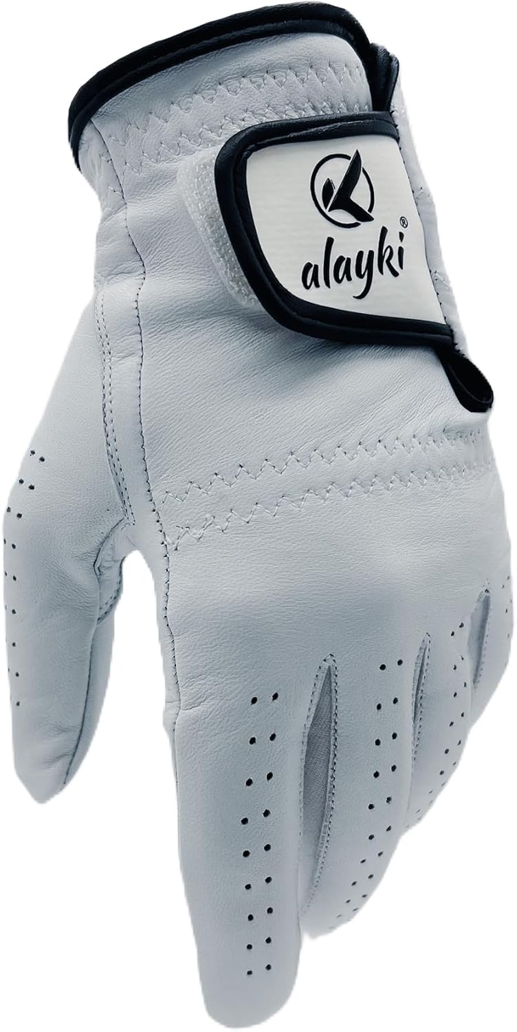 Alayki Birdie Premium Golf Glove for Left Hand - 100% Natural Sheep Leather - Superior Grip & Comfort - Lightweight, Breathable, Durable for Men & Women Golfers - Image 1